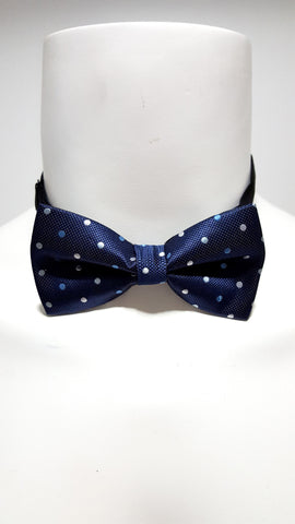 Navy Blue Dotted Bow Tie